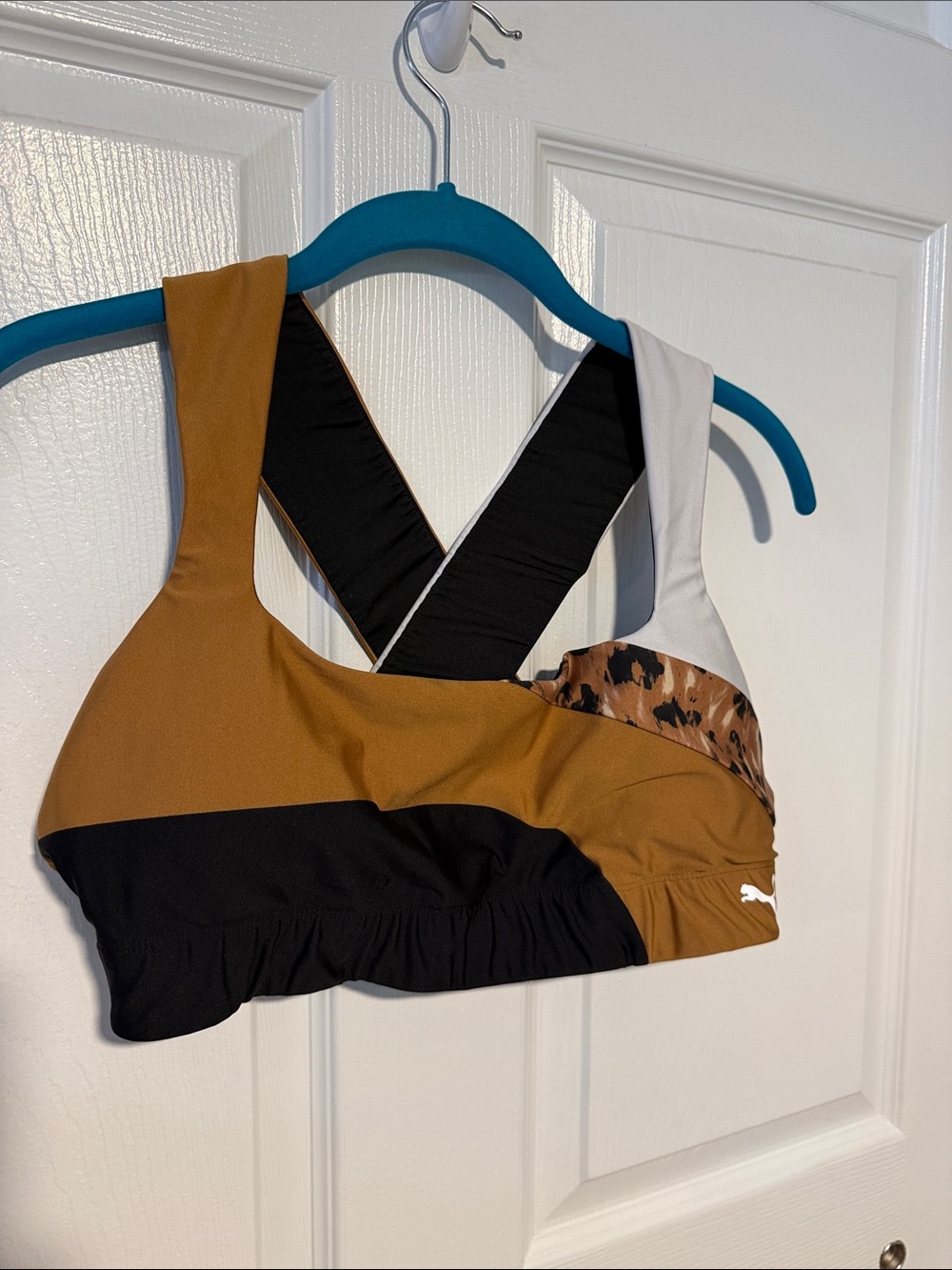 PUMA Mid Impact Safari Glam sports bra size Large